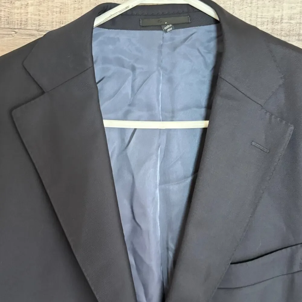 SuitSupply Wool Sport Coat Blazer Mens 46R Navy Blue 2 Button Business Classic